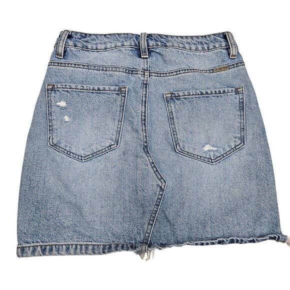 Kancan Signature Denim Distressed Button-Front Mini Skirt S Distressed Casual‎ - Picture 2 of 11